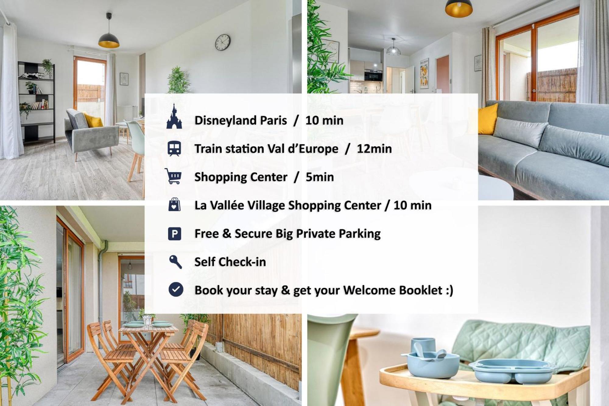 Bella Notte - 10 Min From Disneyland, Free Parking, Self Check-In, 7 Pers Montévrain Exteriér fotografie